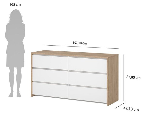 Bílá komoda 157x84x48 cm Next – Tvilum