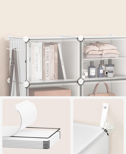 REGÁL NA BOTY, bílá, průhledné, 124,4/124,6/32 cm Boxxx - Online Only šatny & botníky, Online Only