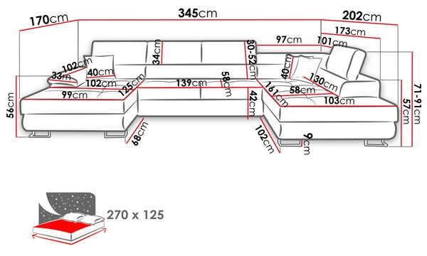 Rohová sedací souprava Alphard Bis (L) (kronos 09 + kronos 09 + paros 05)