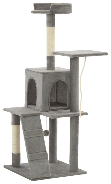 Škrabadlo pro kočky se sisalovými sloupky 120 cm šedé 170590