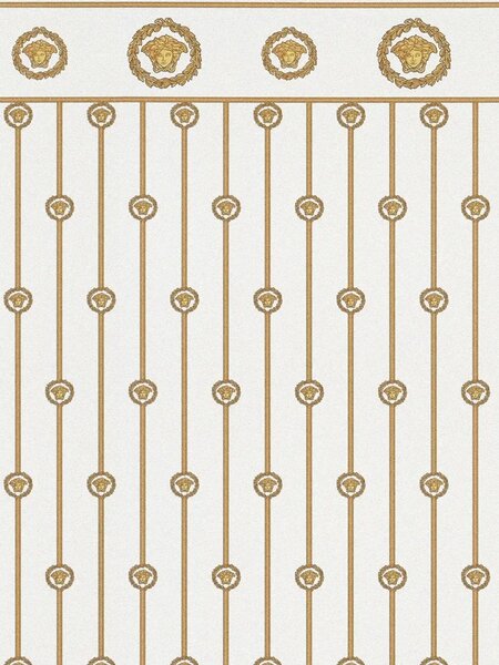 A.S. Création | Vliesová tapeta na zeď Versace 6 79131-1 | 0,53 x 10,05 m | krémová, bílá, zlatá