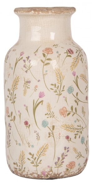 Keramická váza s kvítky Floral Cartoon M – 14x26 cm