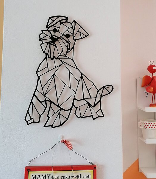 Styles Dřevěný obraz na stěnu pes Hafinka PR0228 černá: Přírodní překližka - Topol přírodní 40 x 50 cm 3835-40414 PR0228 HEU+