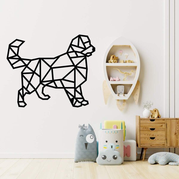 Vyřezávaný geometrický obraz na zeď pes - HAFFO: Překližka Topol - bez povrchové úpravy 42 x 32 cm 3837-104981 PR0230