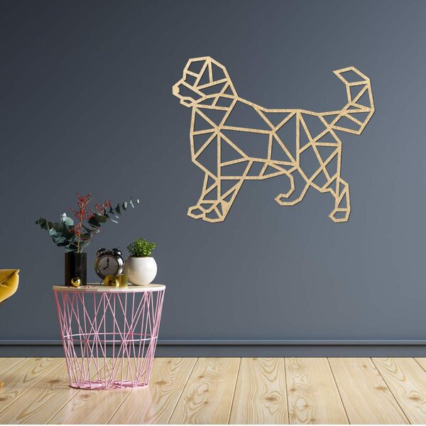 Vyřezávaný geometrický obraz na zeď pes - HAFFO: Překližka Topol - bez povrchové úpravy 42 x 32 cm 3837-104981 PR0230