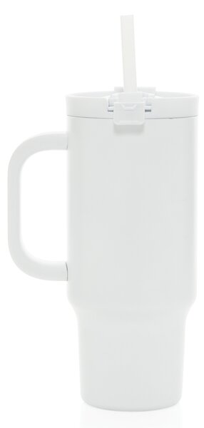 Uzavíratelný nerez termohrnek s brčkem, 480ml, XD Design, bílý