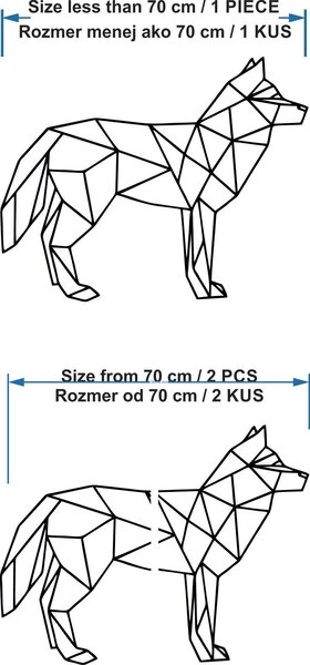 Geometrický obraz na zeď vlk - ROKY: Přírodní překližka - Topol přírodní 42 x 32 cm 3838-40531 PR0231HEU+