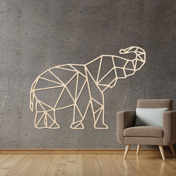 Nástěnná malba Geometrický tvar slona - FELVINA: Překližka Topol - Honey 3071 50 x 35 cm 3843-82556 PR0236