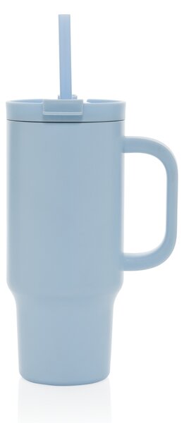 Uzavíratelný nerez termohrnek s brčkem, 480ml, XD Design, světle modrý