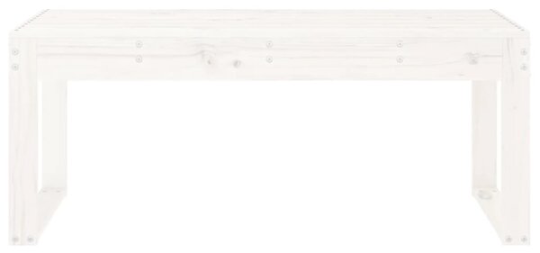 Zahradní lavice bílá 110 x 38 x 45 cm masivní borové dřevo