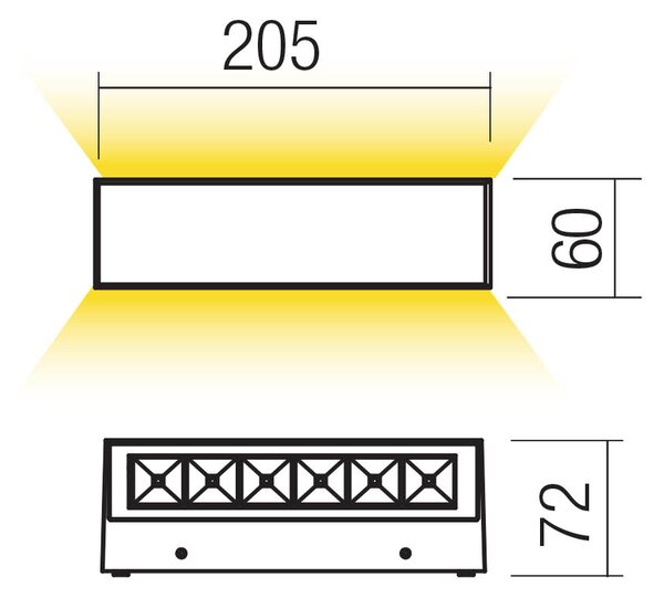 Redo Nástěnné venkovní LED svítidlo AROOS 14,5W, d. 20,5 cm, IP65, up/down svícení Barva: Bílá, Teplota světla: 3000K