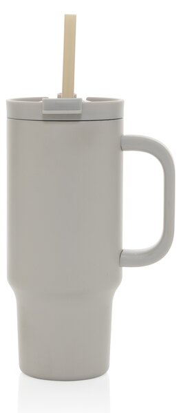 Uzavíratelný nerez termohrnek s brčkem, 480ml, XD Design, béžový