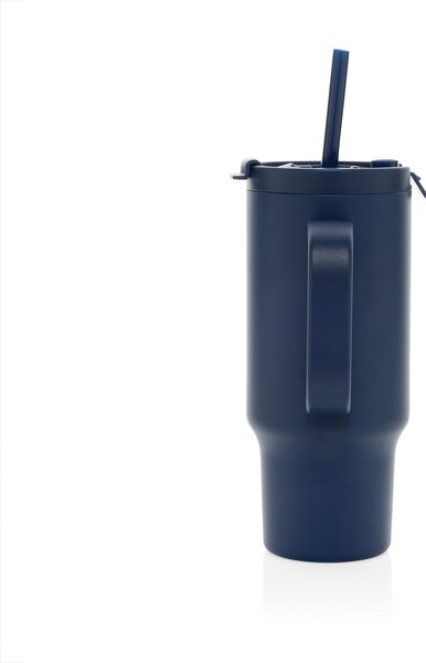 Uzavíratelný nerez termohrnek s brčkem, 480ml, XD Design, modrý