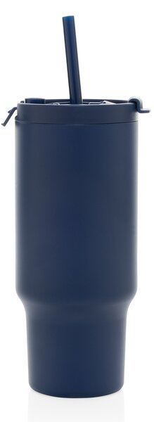 Uzavíratelný nerez termohrnek s brčkem, 480ml, XD Design, modrý