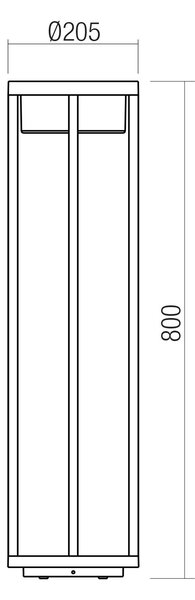 Redo Venkovní LED sloupek MAX 15W, v. 80 cm, IP65 Barva světla: 2700K
