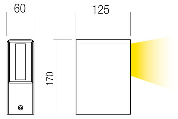 Redo Venkovní nástěnné LED svítidlo IZAR, 11W, v. 17 cm, IP65 Barva: Antracit, Barva světla: 2700K