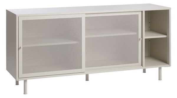 Šedá kovová komoda s posuvnými dveřmi 160x75x47 cm Veep – Unique Furniture