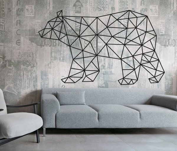 SENTOP Vyřezávaný obraz na stěnu medvěd PR0240 černý: Přírodní překližka - Topol přírodní 40 x 23 cm 3848-40972 PR0241 HEU+