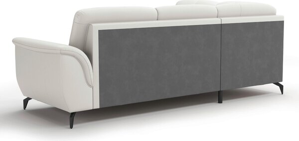 ROHOVÁ SEDAČKA, textil, kůže, bílá Sit & More - Sedací soupravy, Online Only