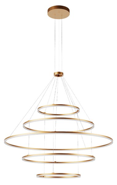 Redo Závěsné LED svítidlo ORBIT ø60/ø100/ø150/ø100/ø60 cm, 5 kruhů Barva: Černá, Stmívání, řízení: TRIAC