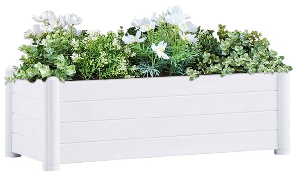 Vyvýšený záhon PP bílý 100 x 43 x 35 cm