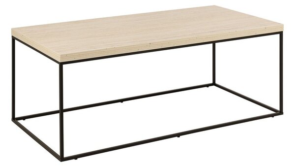 Béžový konferenční stolek s deskou v dekoru mramoru 55x110 cm Barossa – Actona