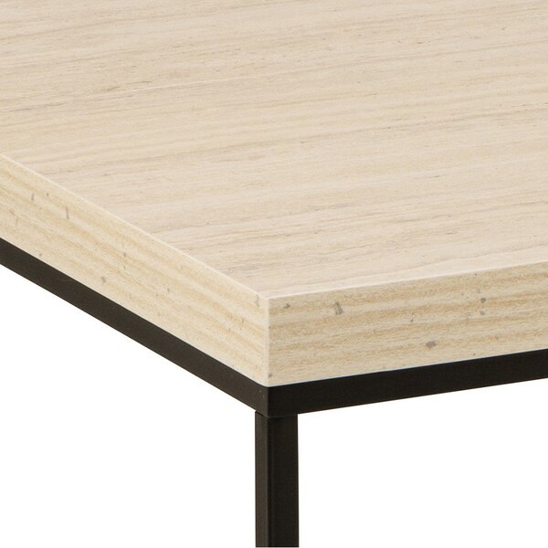 Béžový konferenční stolek s deskou v dekoru mramoru 55x110 cm Barossa – Actona