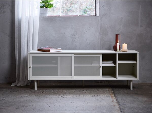 Šedý kovový TV stolek 160x55x45 cm Veep – Unique Furniture