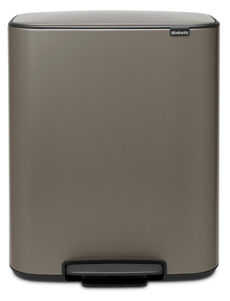 Šedý nášlapný ocelový odpadkový koš 60 l Bo – Brabantia