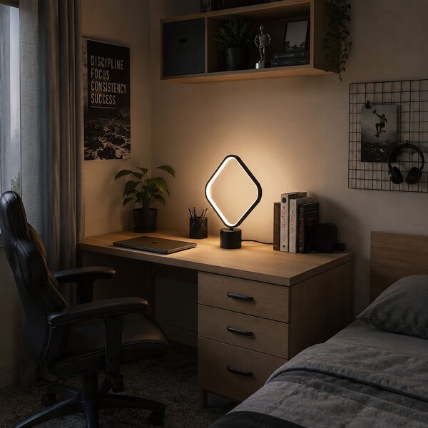 Toolight Rea, Noční LED lampička LHJ124-T Černá, OSW-03279