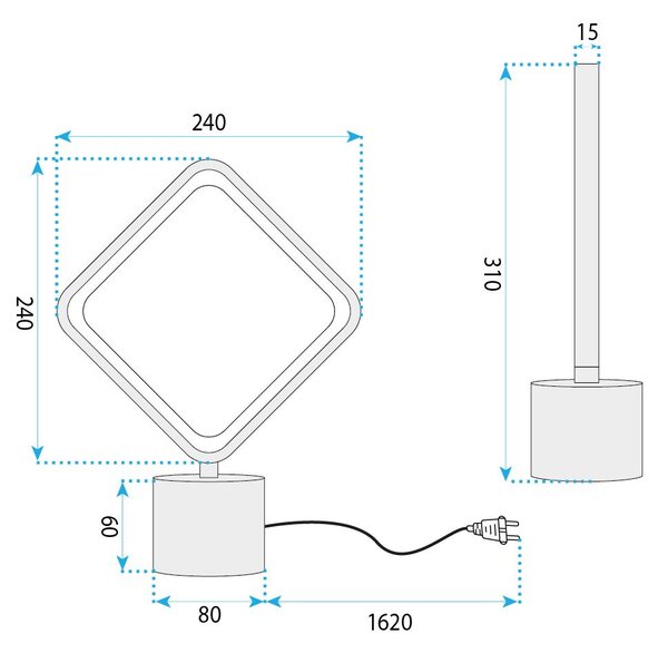 Toolight Rea, Noční LED lampička LHJ124-T Černá, OSW-03279