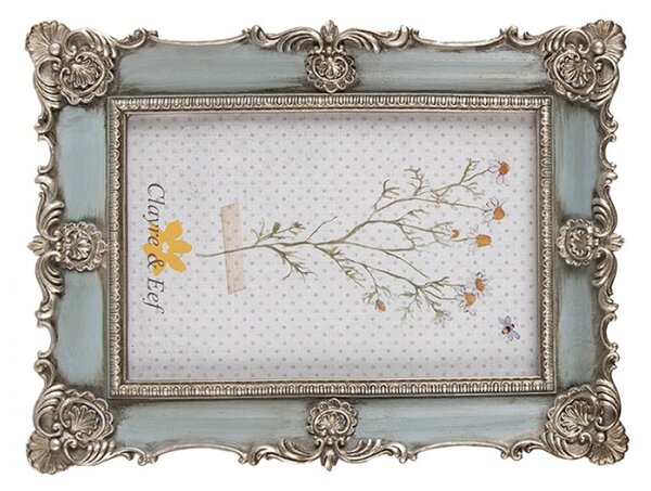 Modro-stříbrný fotorámeček Francisca – 10x15 cm