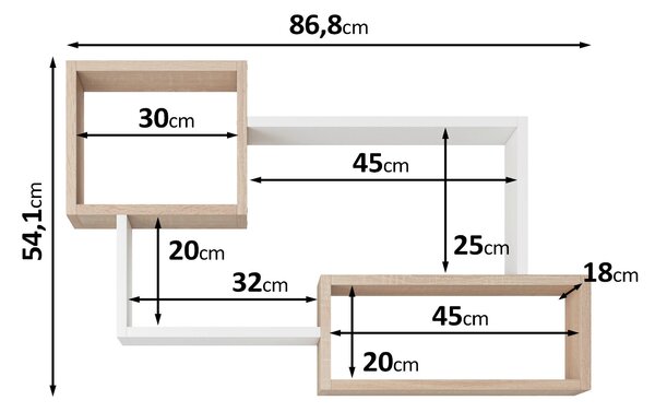 NÁSTĚNNÝ REGÁL, černá, 86,8/54,1/18 cm MID.YOU - Online Only regály & police, Online Only
