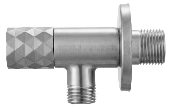 Rea Diamond, rohový ventil 1/2" x 3/8", broušená ocel, REA-03627