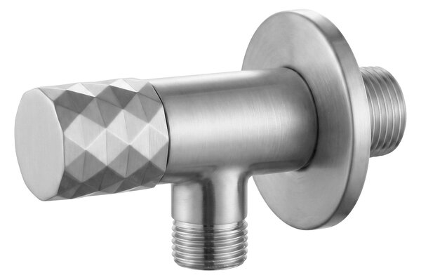 Rea Diamond, rohový ventil 1/2" x 3/8", broušená ocel, REA-03627