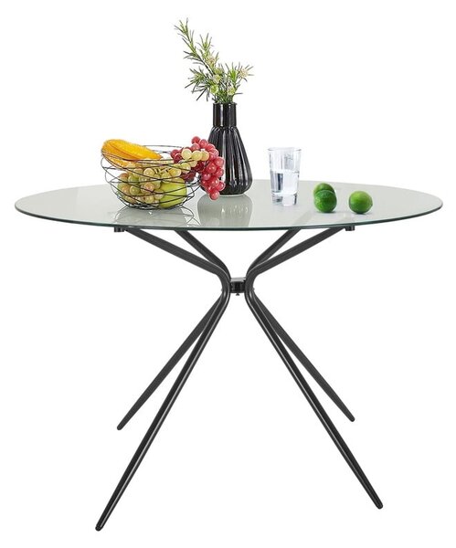 Kulatý jídelní stůl se skleněnou deskou ø 110 cm Silvie – Støraa
