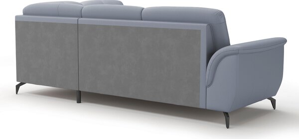 ROHOVÁ SEDAČKA, textil, kůže, šedomodrá Sit & More - Sedací soupravy, Online Only