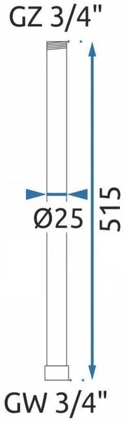 Rea Rea, prodloužení pro vanovou/sprchovou soupravu 50cm, titanová, REA-K0680