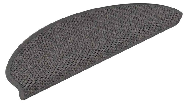 Samolepicí nášlapy na schody sisal 15 ks 65x21x4 cm stříbrné