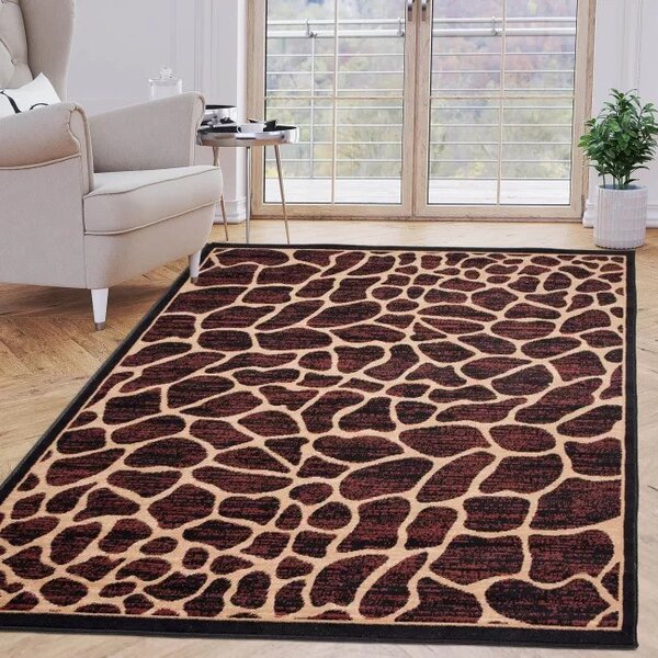 Makro Abra Kusový koberec ATLAS J312B hnědý černý Rozměr: 70x130 cm