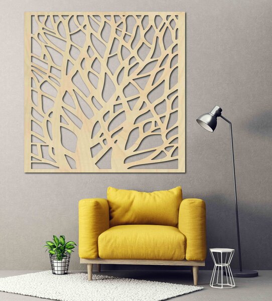 Vyřezávaný Dřevěný obraz na stěnu z překližky BELOON: Přírodní překližka - Topol přírodní Rozměr 30 x 30 cm 3870-42268 PR0265 HEU+