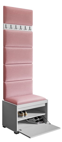 Nábytek do předsíně Kendora 60 (s 6 ks. čalouněných nástěnných panelů Pazara 60x30) (manila 26)