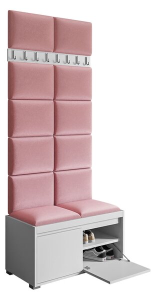 Nábytek do předsíně Kendora 80 (s 12 ks. čalouněných nástěnných panelů Pazara 40x30) (manila 32)