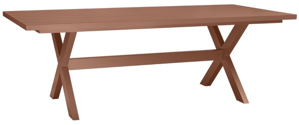 WOOOD Hnědý hliníkový zahradní jídelní stůl Jia 220 x 105 cm