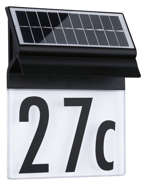P 94694 Solární LED domovní číslo a svítidlo Neda IP44 3000K černá - PAULMANN
