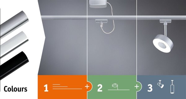 P 96771 URail LED lištový spot Aldan spot 8W CCT 230V černá mat - PAULMANN