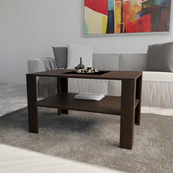 Lavička Matkam obdélníková wenge s policí 100x68x60 cm