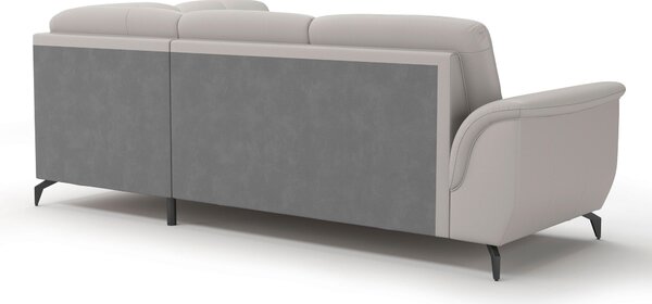 ROHOVÁ SEDAČKA, textil, kůže, světle šedá Sit & More - Sedací soupravy, Online Only