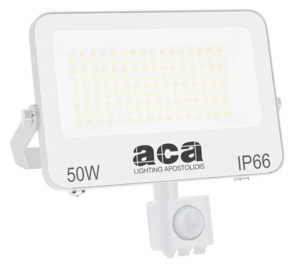 ACA Lighting LED SMD bílý reflektor s pohybovým čidlem 50W 3CCT 5000lm 185-260V Ra80 IP66 N50CCTWS