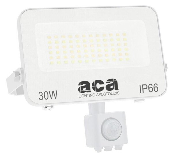 ACA Lighting LED SMD bílý reflektor s pohybovým čidlem 30W 3CCT 3000lm 185-260V Ra80 IP66 N30CCTWS